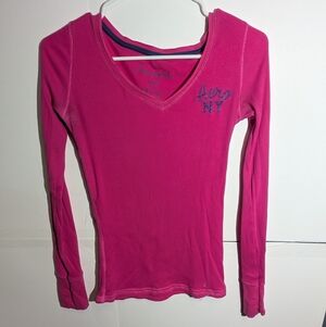 SOLD SOLD SOLD SOLD Aero NY Pink Long Sleeve Top Y2K Size Small